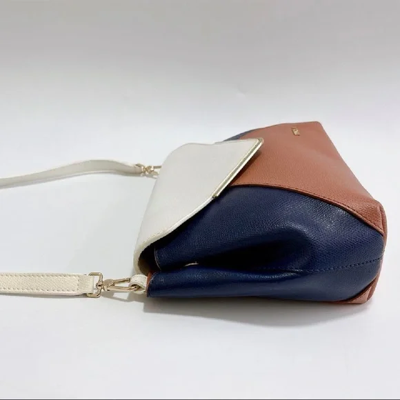 Furla Tricolor Crossbody Bag in Cream, Navy, and Brown - Picture 9 of 16
